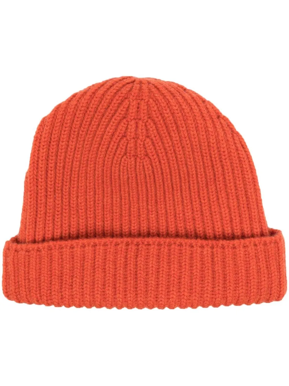 

Fedeli gorro de cachemira tejido de canalé - Naranja