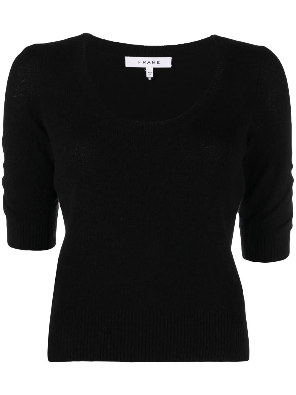 

FRAME scoop neck cashmere top - Black