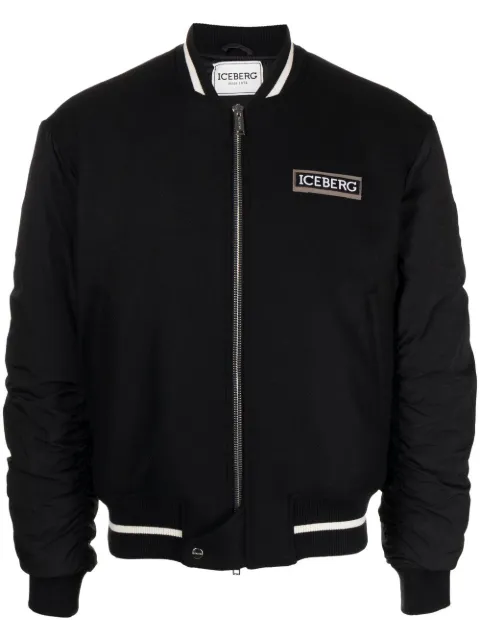 Iceberg logo-patch bomber jacket