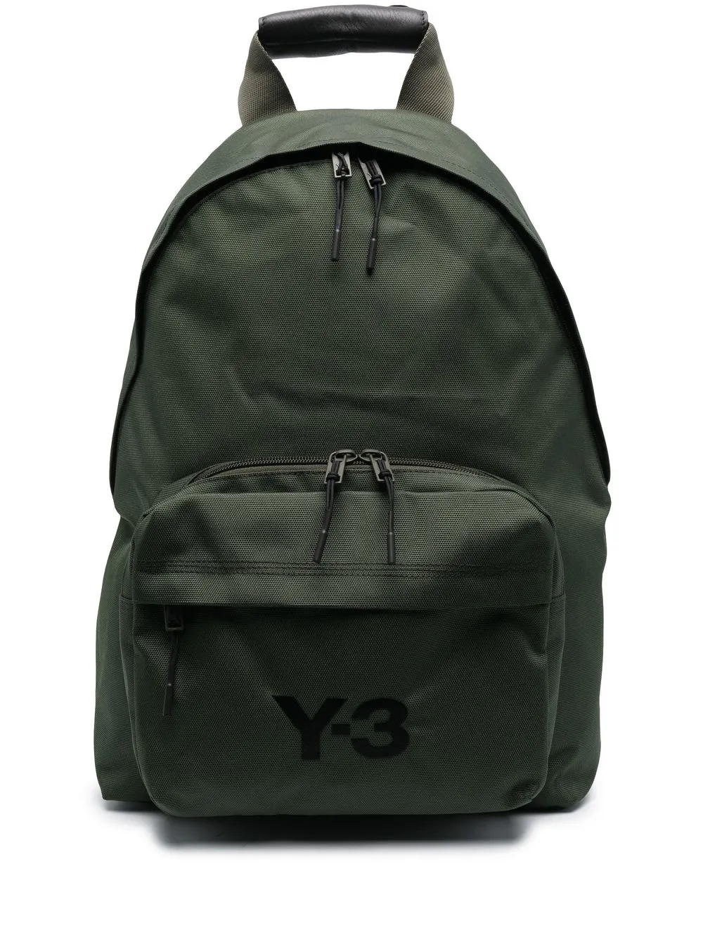 

Y-3 logo-print zip-up backpack - Green