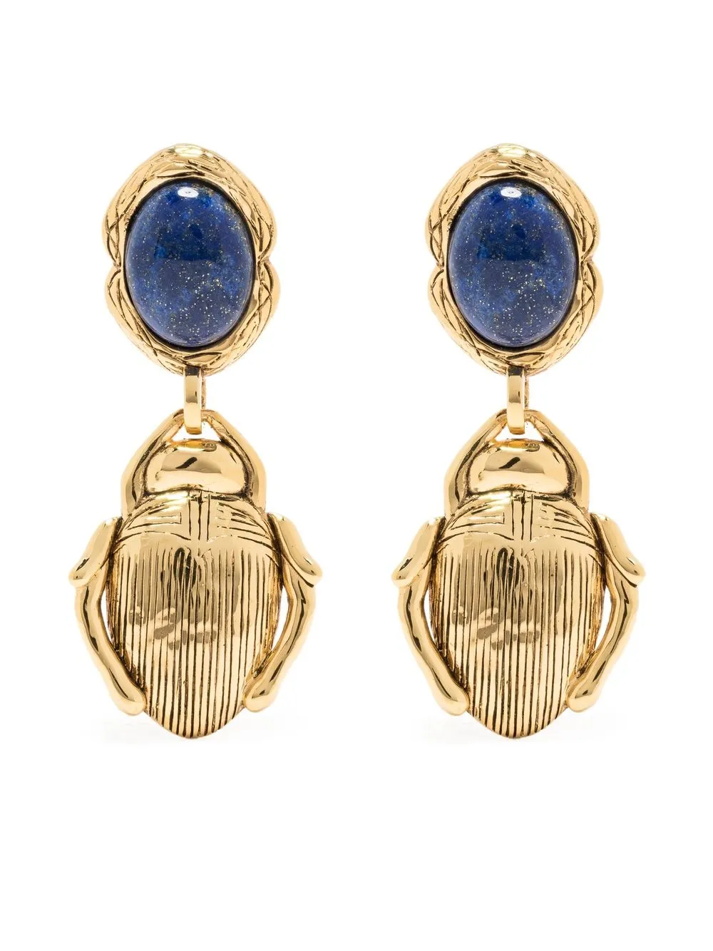 

Aurelie Bidermann Olpha lapis lazuli earrings - Gold