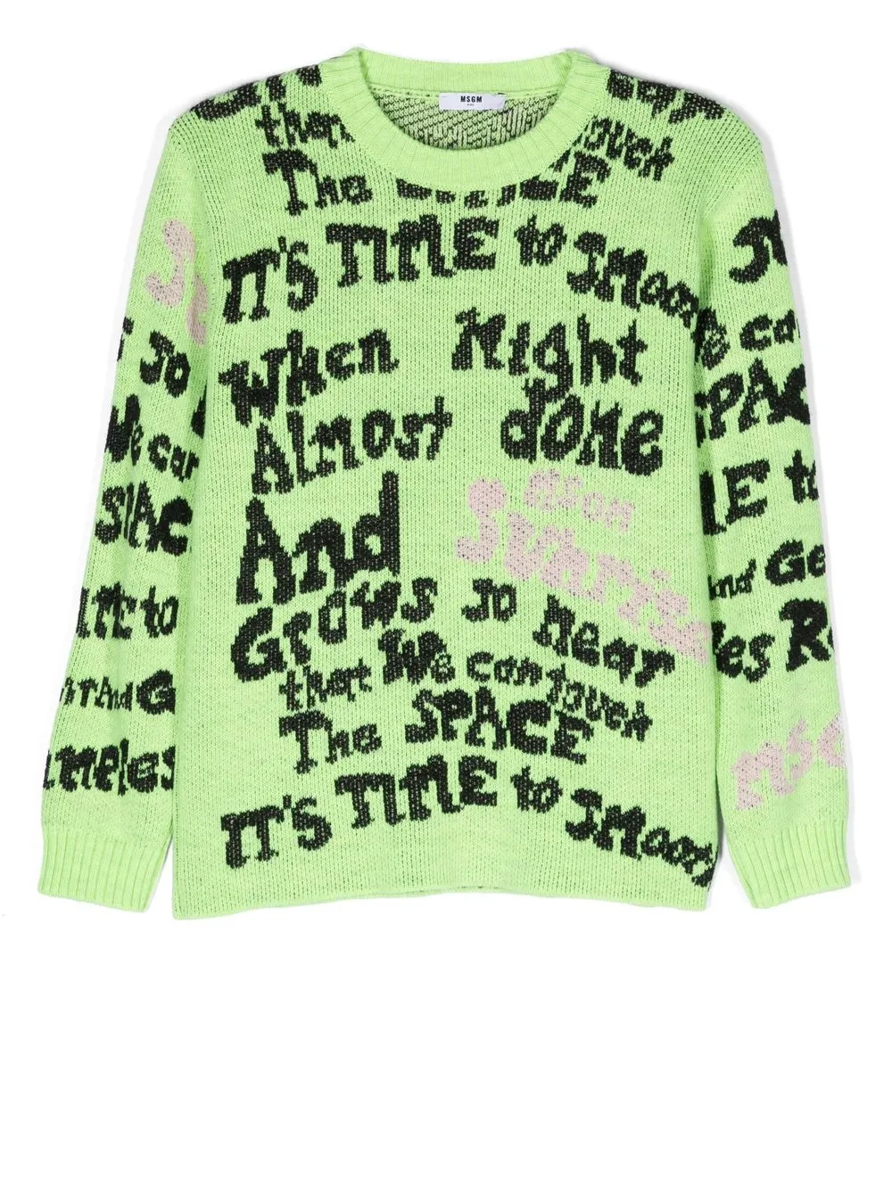 

MSGM Kids suéter con eslogan estampado - Verde