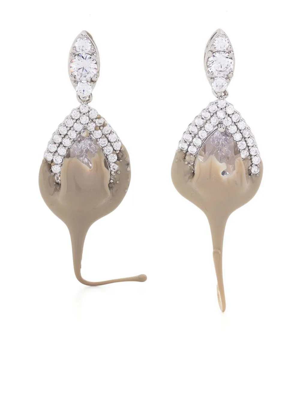 

Ottolinger aretes con dije de cristal - Plateado