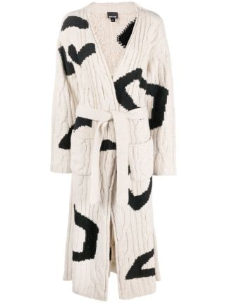 Just Cavalli intarsia-knit cardi-coat - Farfetch