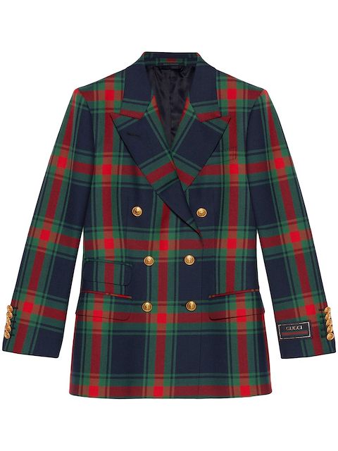 Gucci tartan-check double-breasted jacket