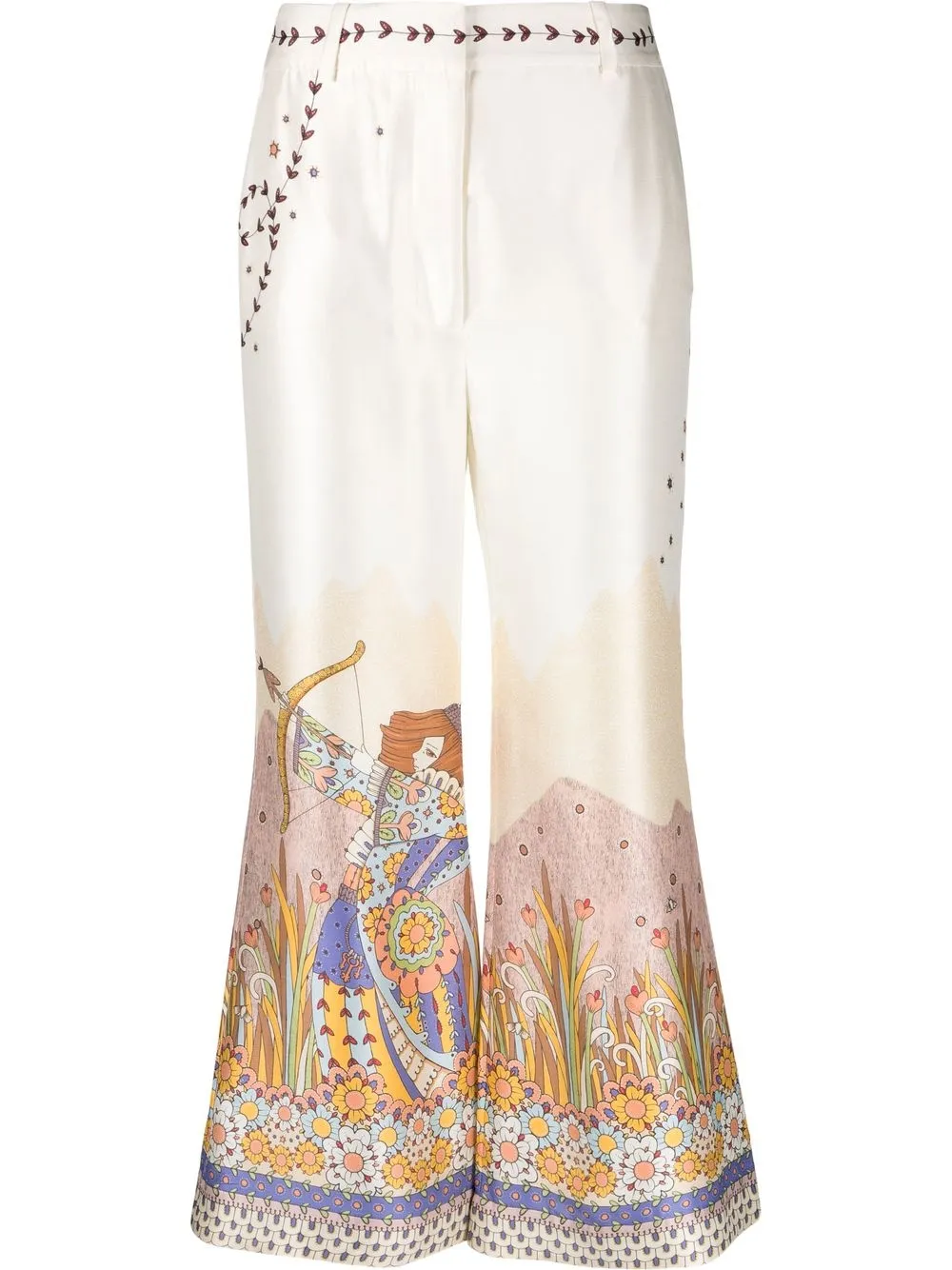 

ZIMMERMANN graphic-print cropped trousers - White