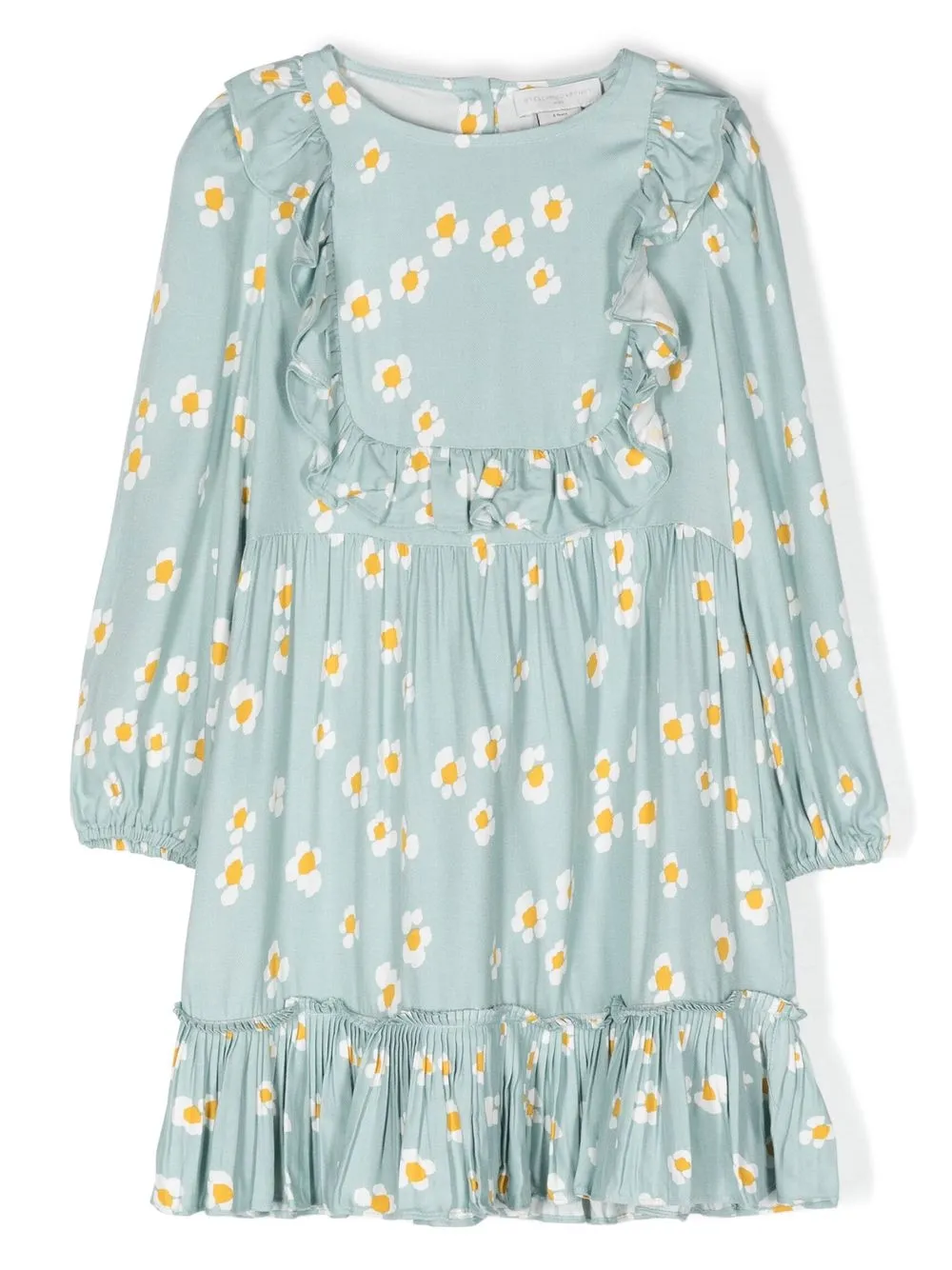 

Stella McCartney Kids floral-print frill-trim dress - Blue