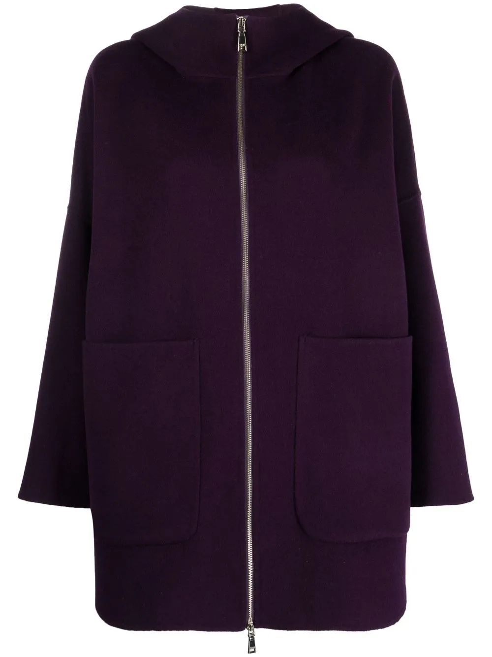 

Seventy zip-front hooded coat - Purple