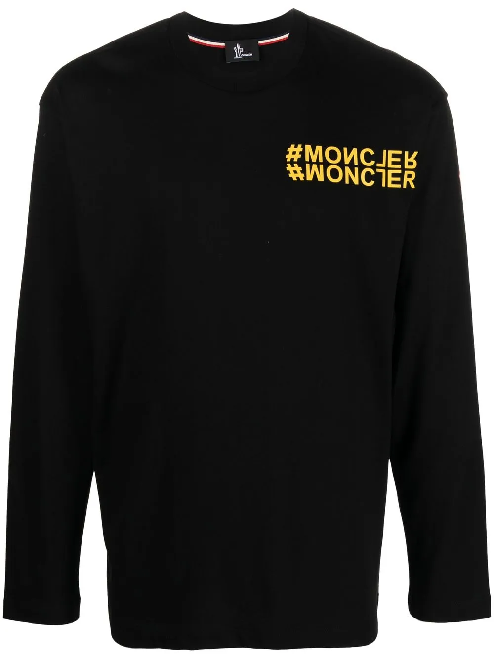 

Moncler Grenoble playera manga larga con logo estampado - Negro