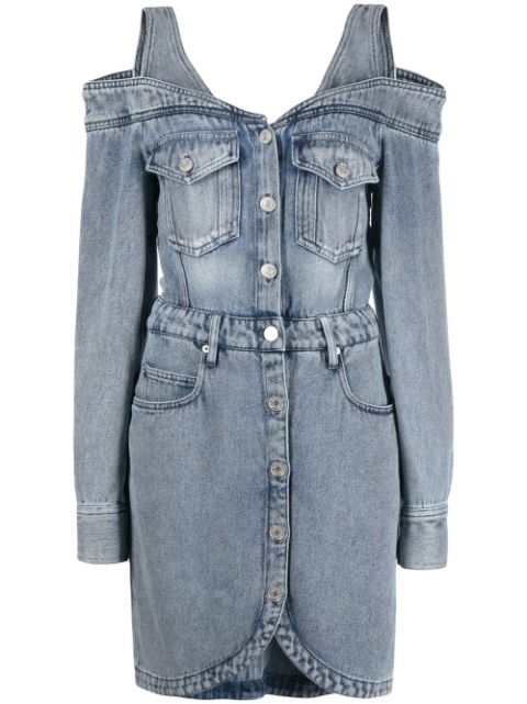 ISABEL MARANT cold-shoulder denim shirt dress Women