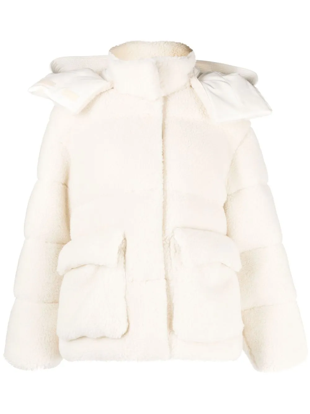 

Off-White Arrows fleece-texture puffer jacket - Neutrals