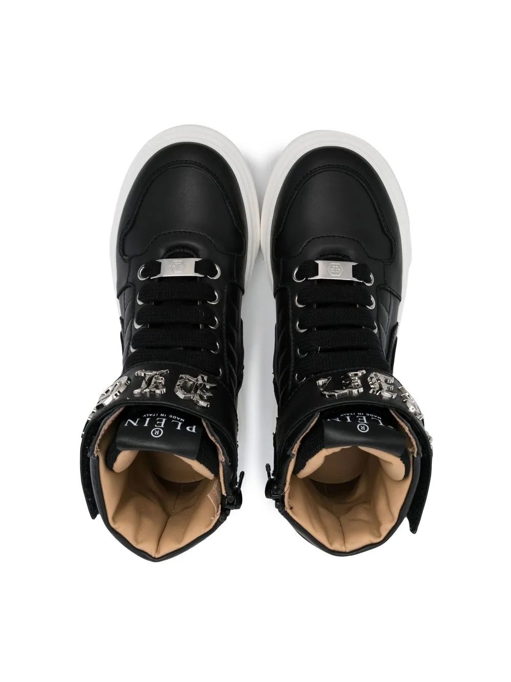  Philipp Plein Junior Gothic Plein High Top Sneakers   Schwarz 