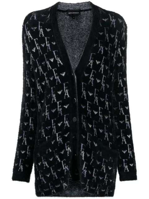 Emporio Armani monogram V-neck cardigan