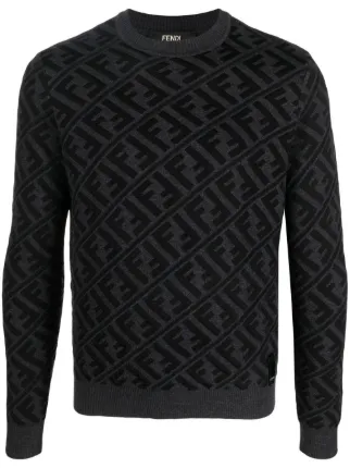 FENDI FF monogram pattern Jumper Grey FARFETCH