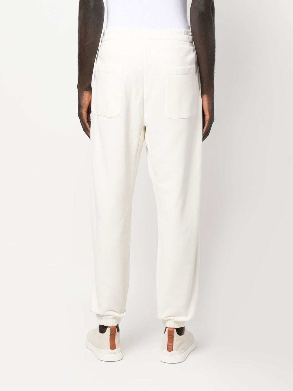 Shop Emporio Armani Tapered Drawstring Track Pants In Neutrals