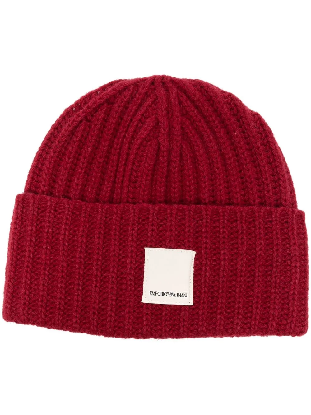 

Emporio Armani gorro tejido de canalé - Rojo