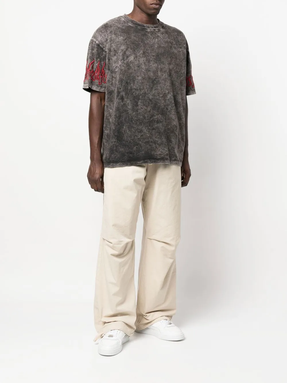 Vision Of Super T-shirt met vlammenprint - GREY
