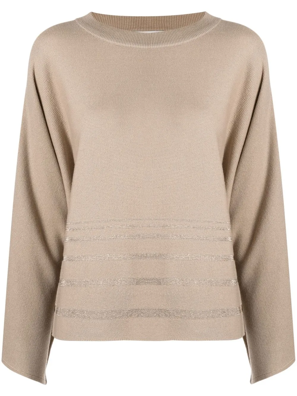 

Fabiana Filippi lurex-stripe wool-blend jumper - Neutrals