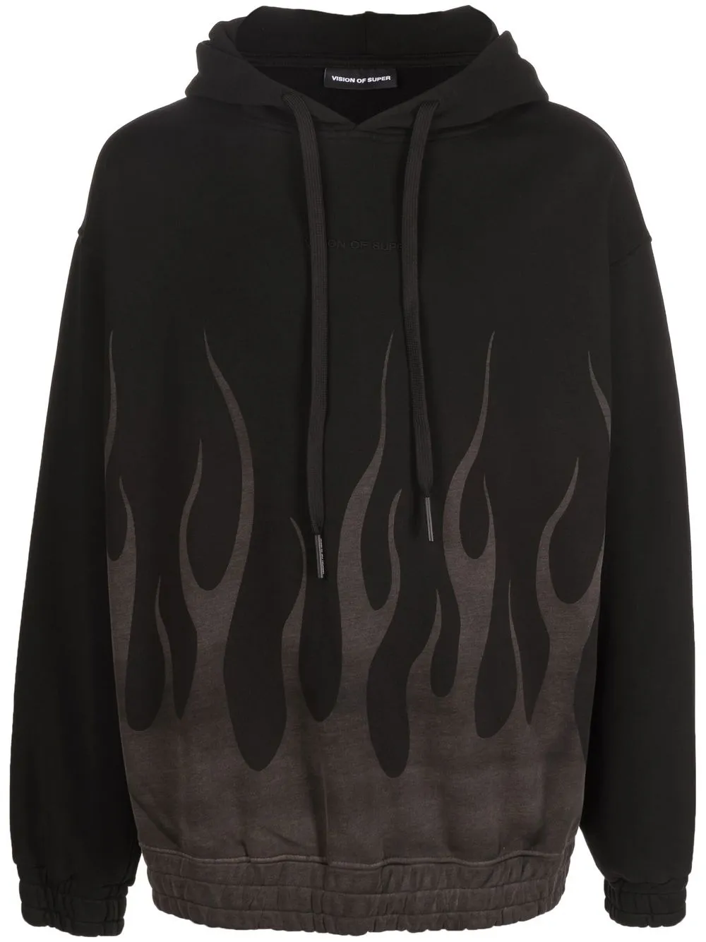 

Vision Of Super flame-print cotton hoodie - Black