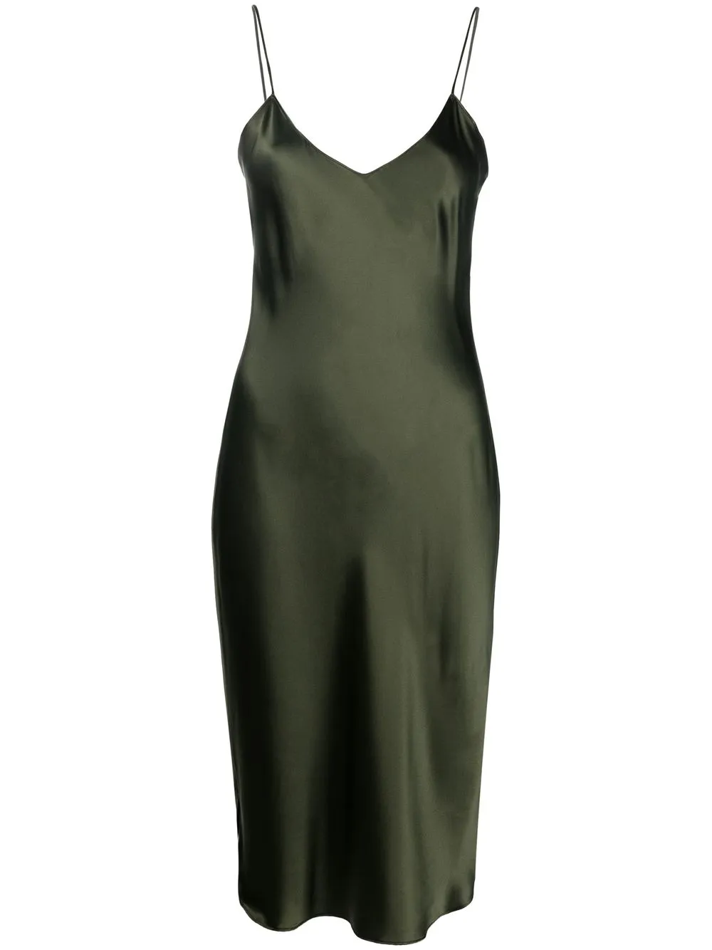 

Nili Lotan vestido de tirantes con acabado satinado - Verde