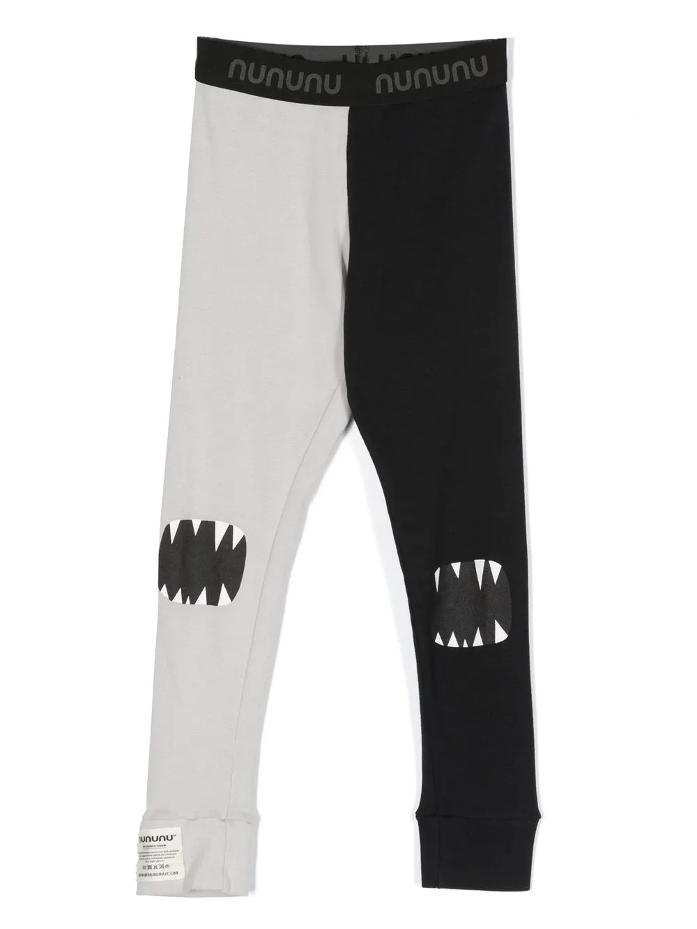 

Nununu leggins con logo en la pretina y diseño de dos tonos - Negro