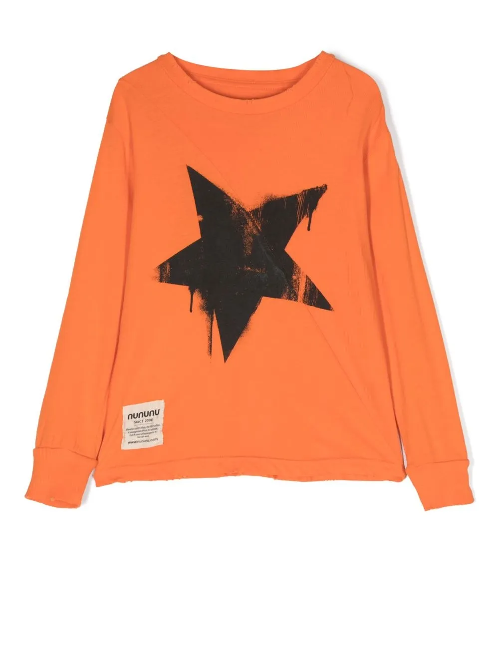 

Nununu sudadera con cuello redondo y estrella estampada - Naranja