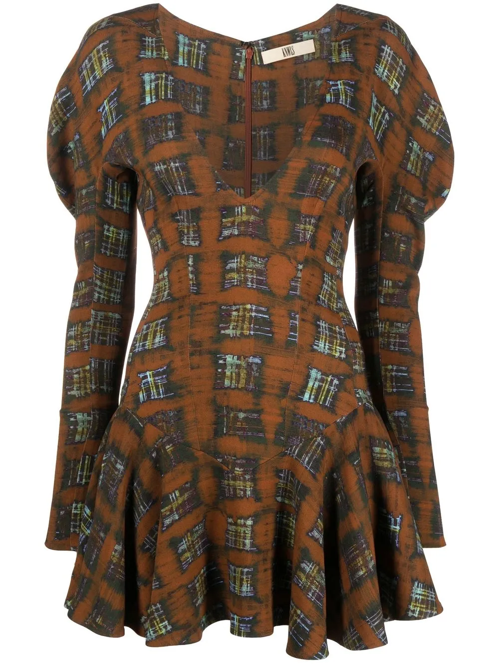 

KNWLS plaid-check print dress - Orange