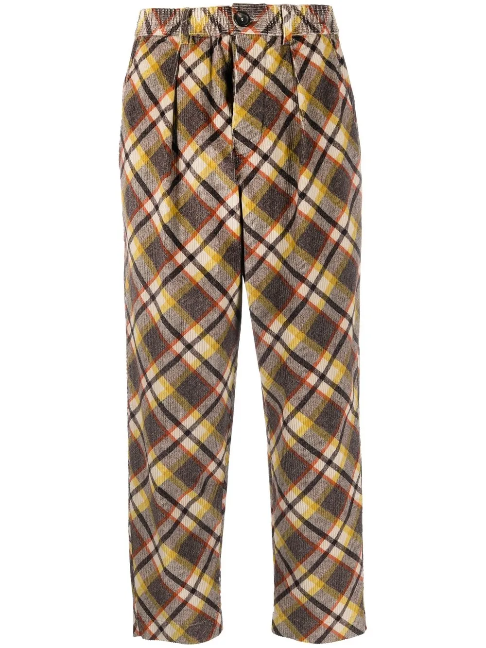 

Pierre-Louis Mascia Griffins check-pattern trousers - Brown