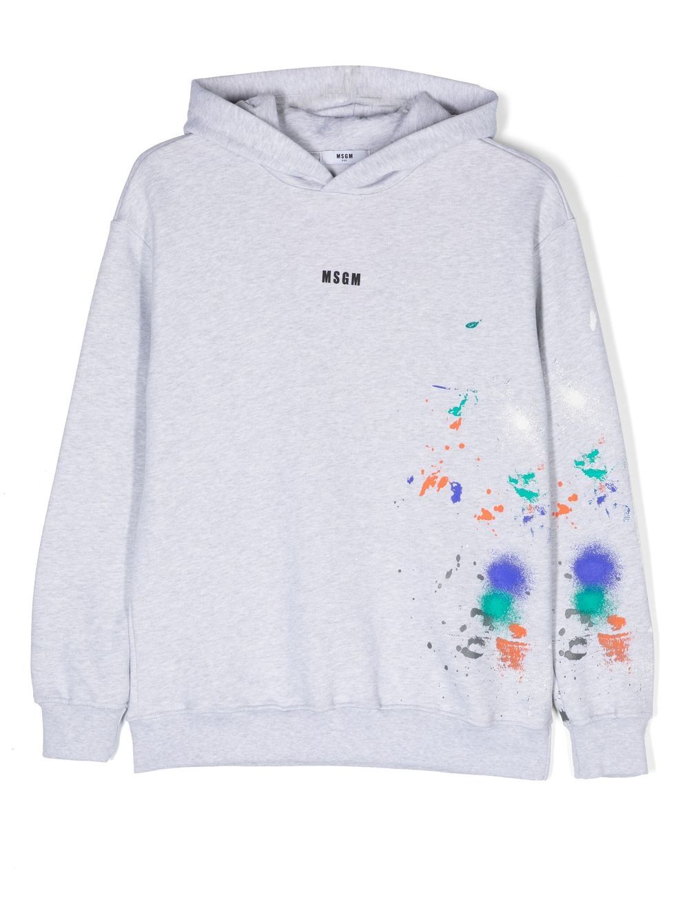 

MSGM Kids hoodie con salpicaduras de pintura estampadas - Gris