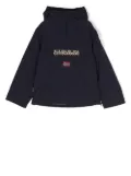 Napapijri Kids logo-patch hooded jacket - Blue