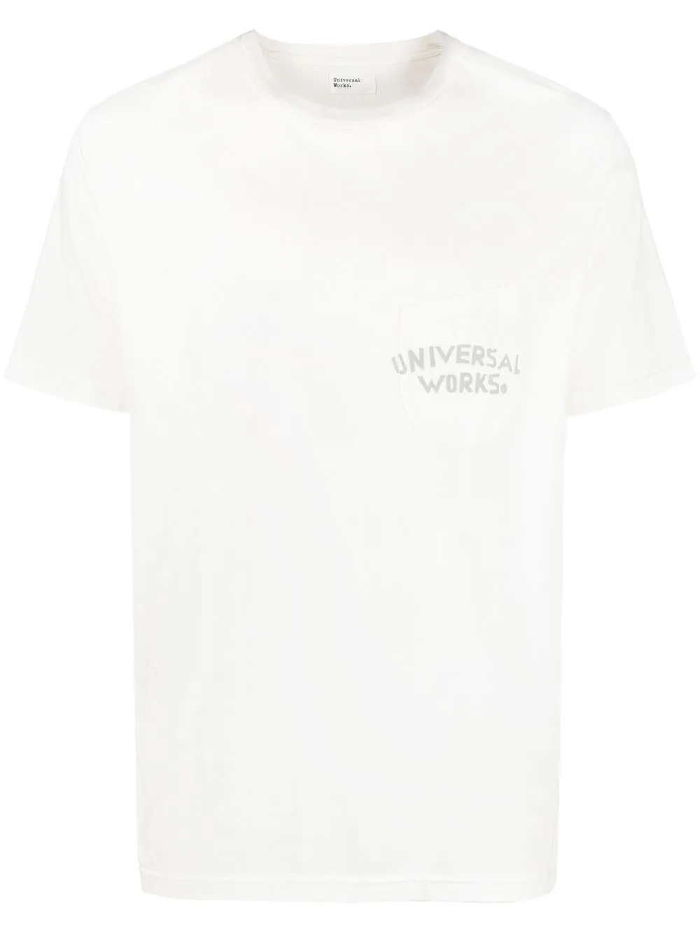 

Universal Works playera con logo estampado - Blanco