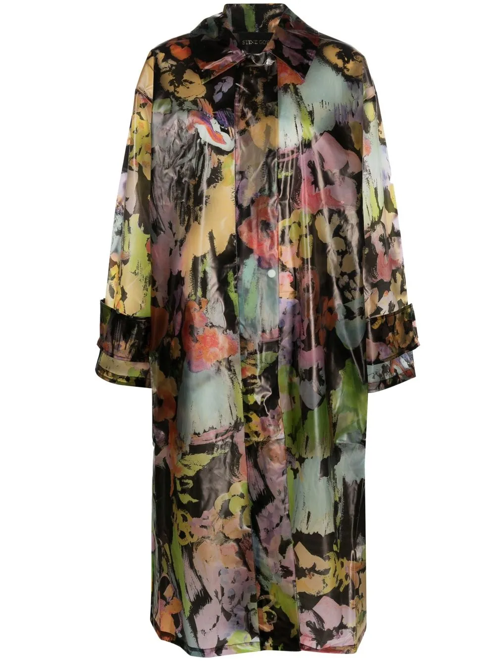 

Stine Goya abrigo oversize con estampado floral - Negro