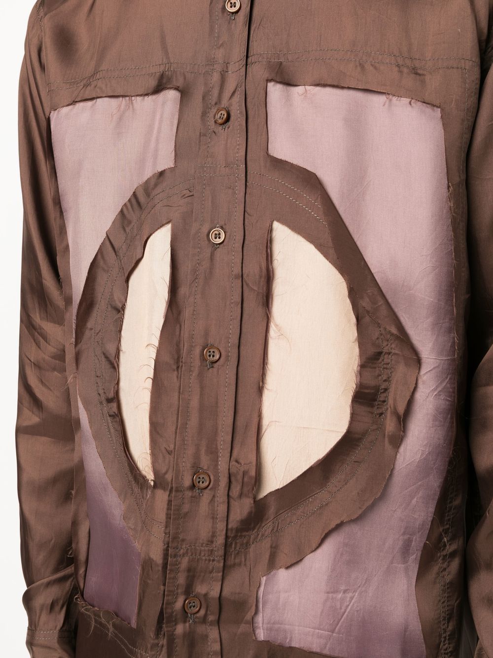 Shop Edward Cuming Cut-out Detail Shirt In Brown