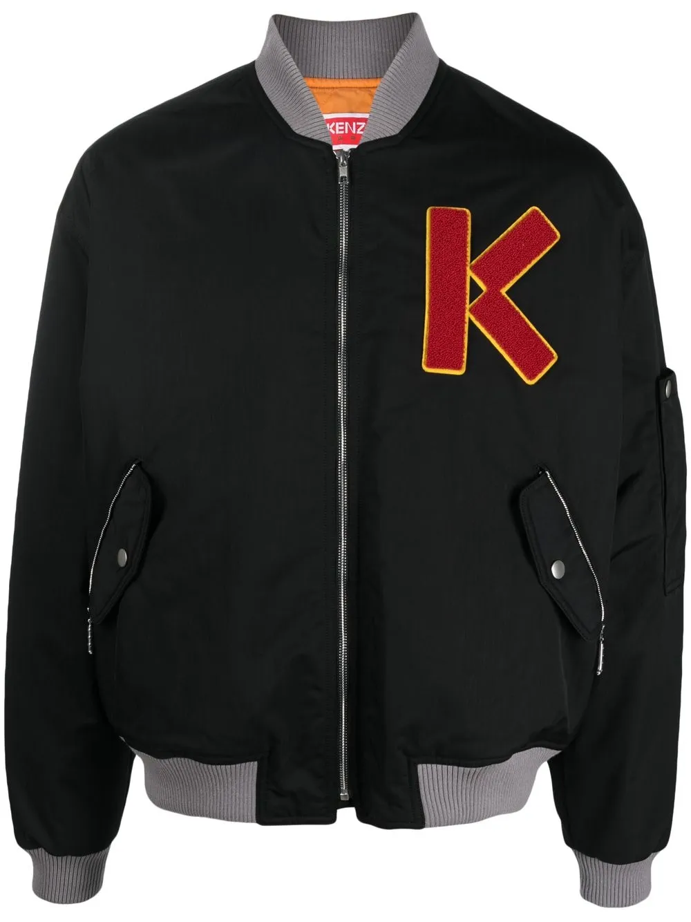 

Kenzo logo-embroidered bomber jacket - Black
