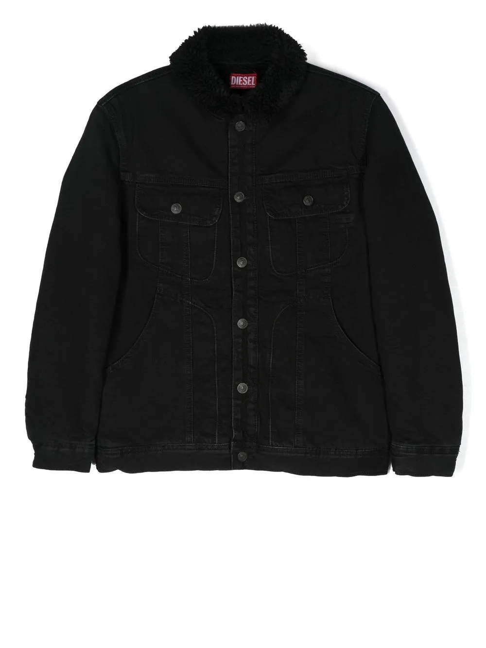 

Diesel Kids TEEN logo-patch denim jacket - Black