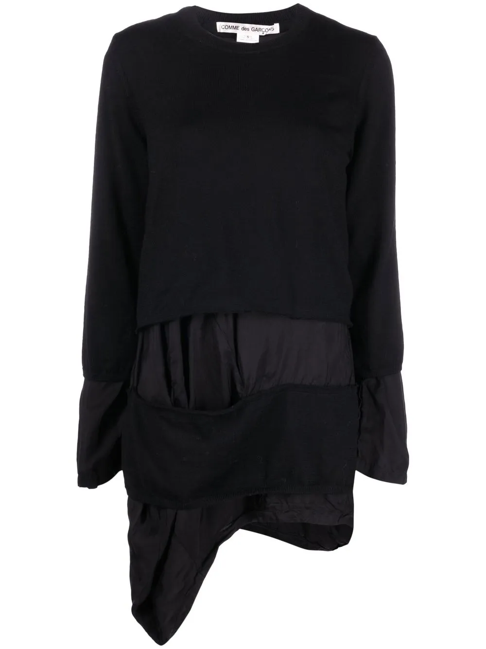 

Comme Des Garçons suéter con cuello redondo y paneles - Negro