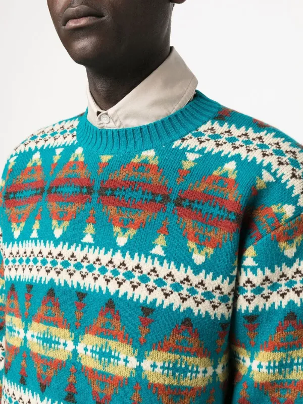 Junya Watanabe MAN インターシャニット セーター | ブルー | FARFETCH JP