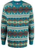 Junya Watanabe MAN intarsia-knit wool jumper - Blue