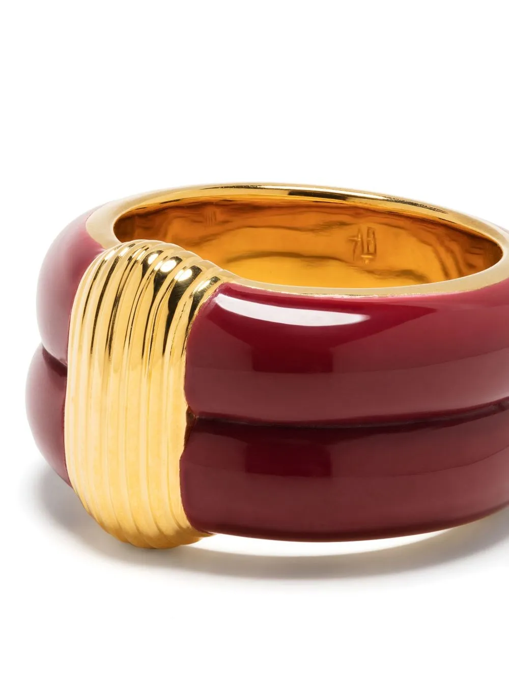 Aurelie Bidermann Katt Enamelled Finger Ring In Red