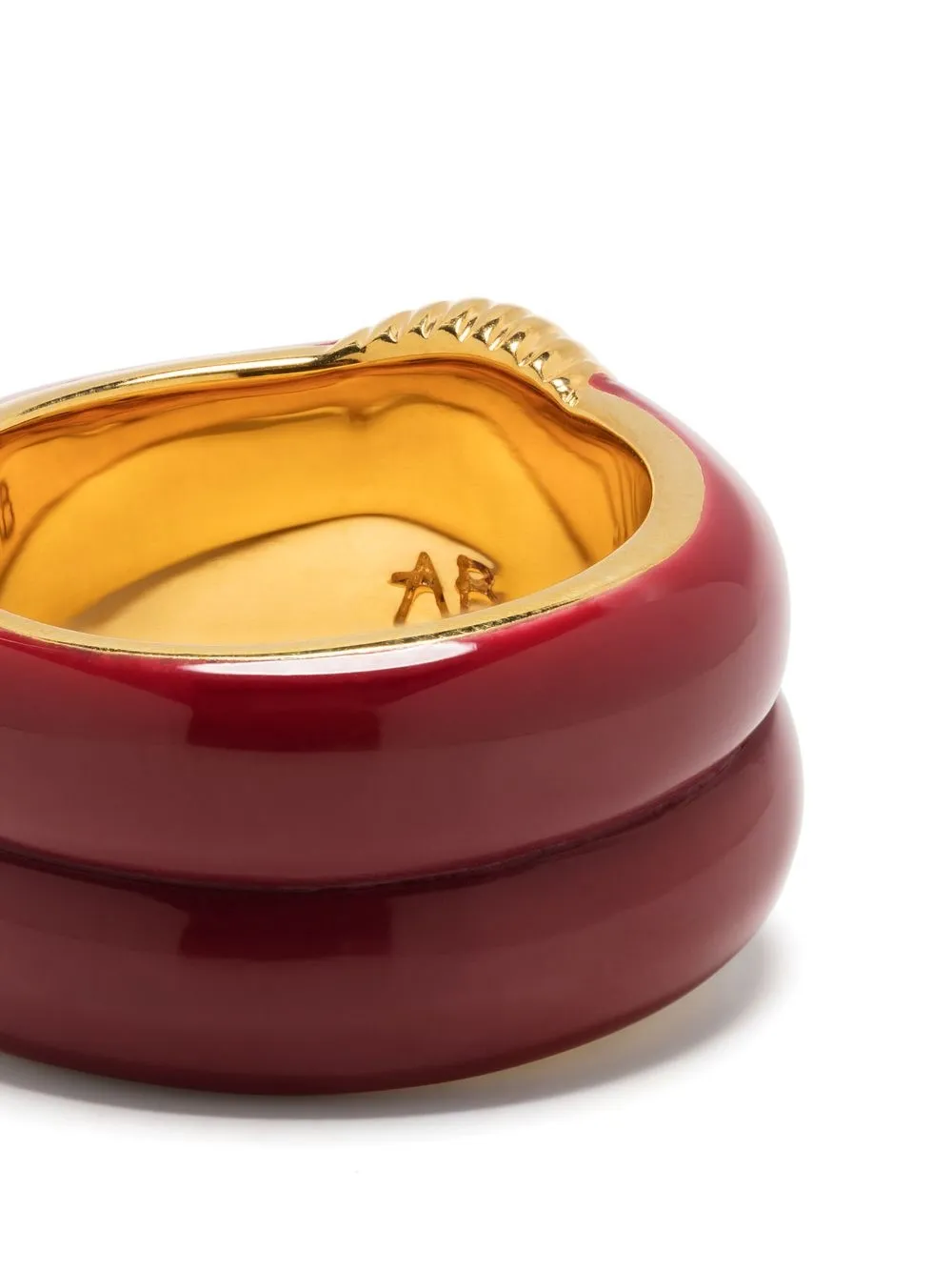 Aurelie Bidermann Katt Enamelled Finger Ring In Red
