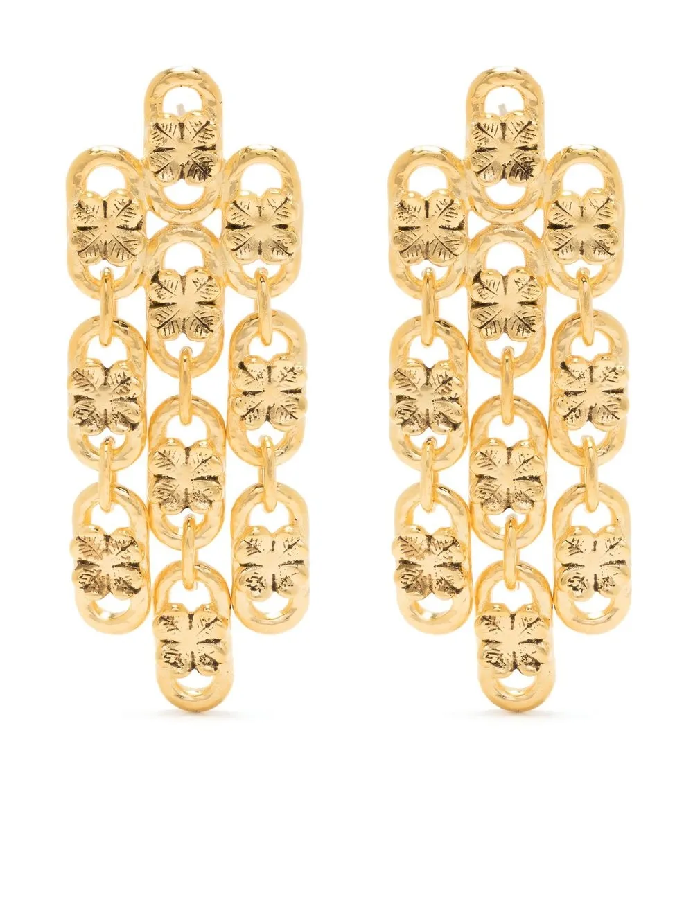 

Aurelie Bidermann Selma clover earrings - Gold