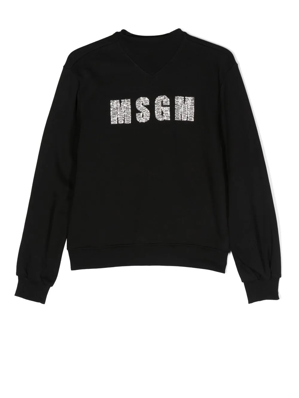 

MSGM Kids sudadera con cuentas y logo bordado - Negro