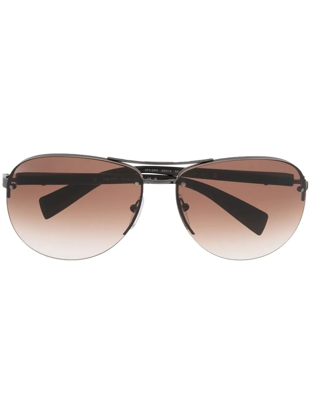 

Prada Eyewear gradient lens round sunglasses - Brown