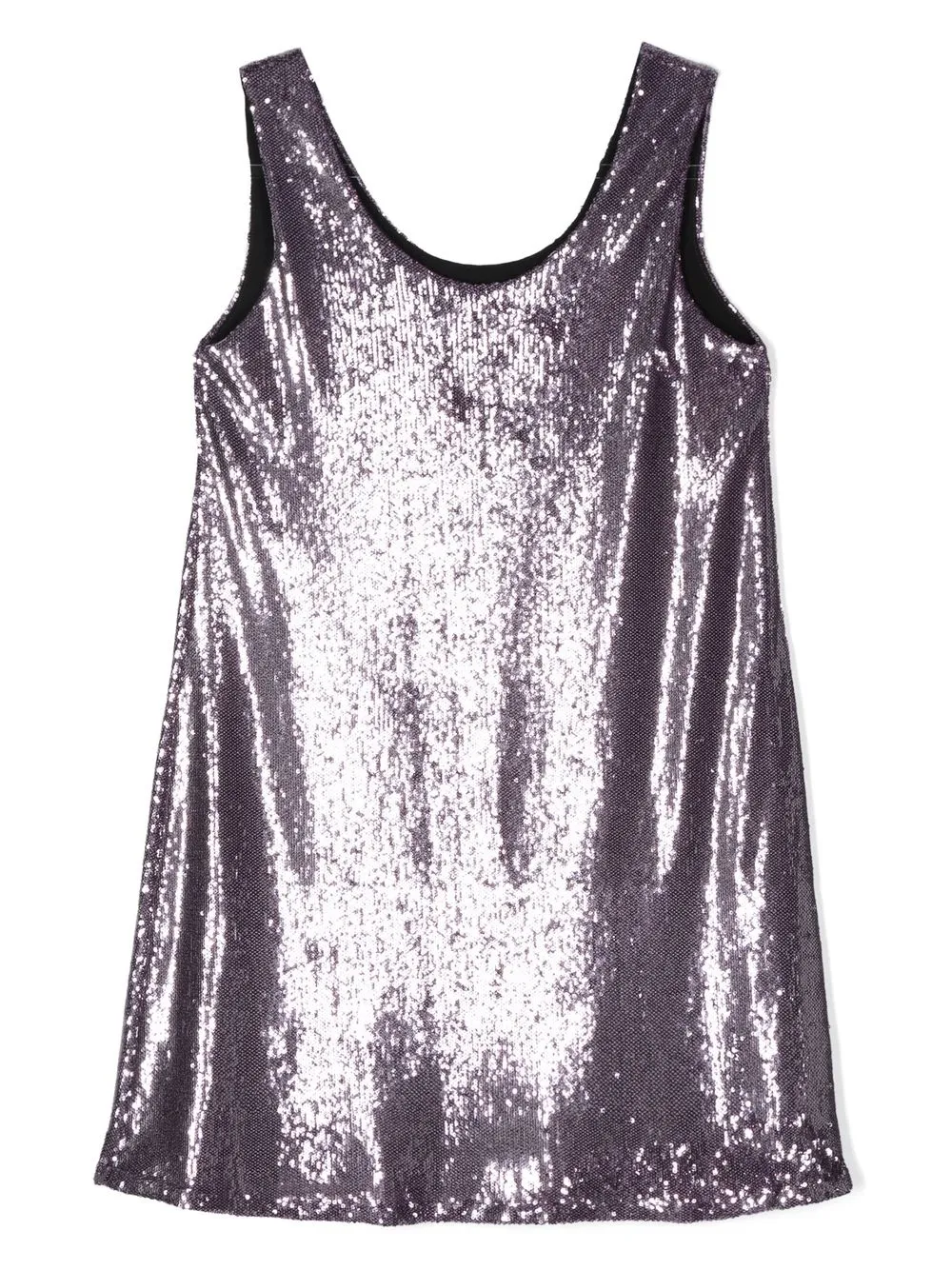 

MSGM Kids logo-patch sequinned dress - Purple