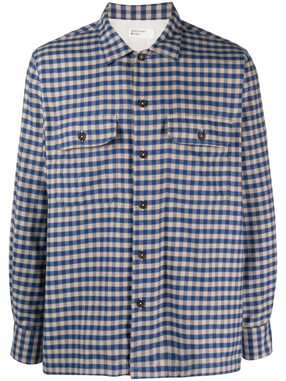 

Universal Works camisa manga larga con motivo de cuadros gingham - Azul