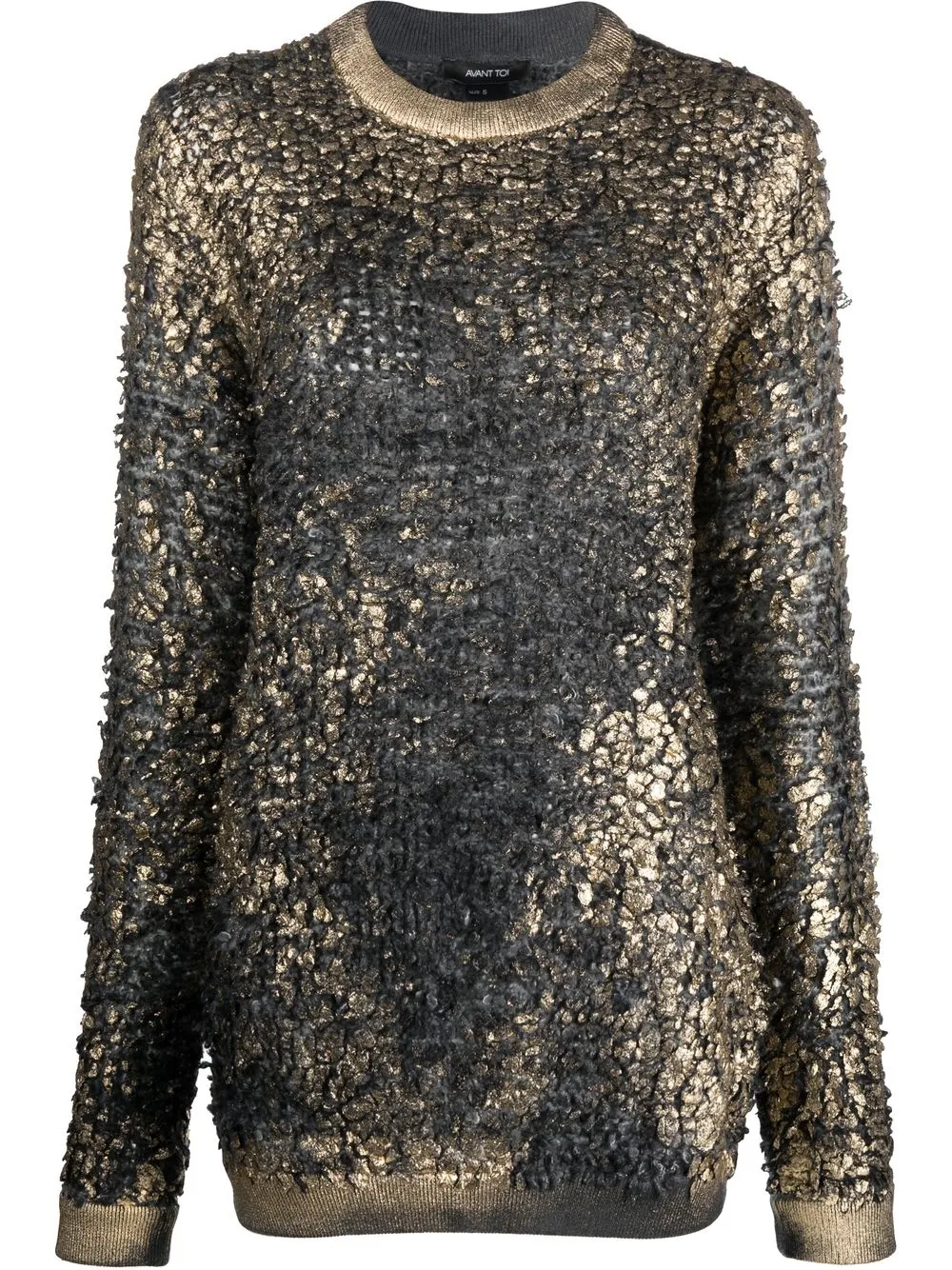 

Avant Toi metallic distressed-effect jumper - Black