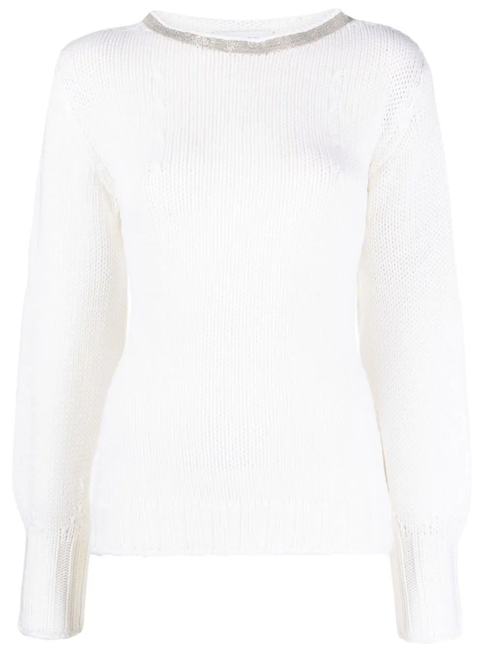 

Fabiana Filippi contrast-collar knitted top - White