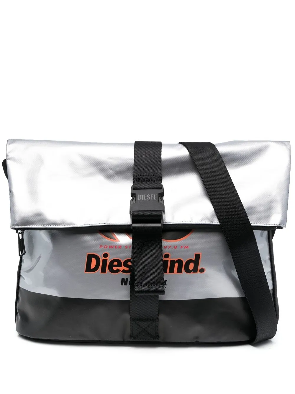 

Diesel bolsa de hombro con logo estampado - Gris