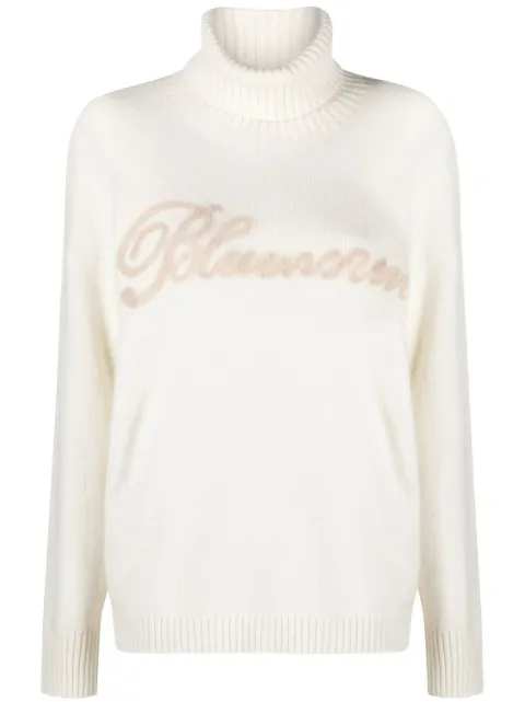Blumarine logo-lettering rollneck jumper