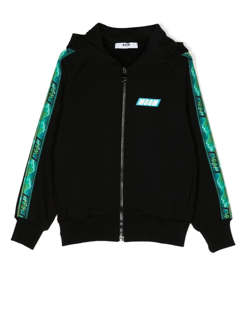 

MSGM Kids logo-print zip-up hoodie - Black